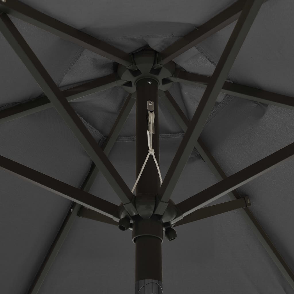 Garden parasol with LED lights anthracite aluminum 200x211 cm