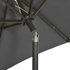 Garden parasol with LED lights anthracite aluminum 200x211 cm