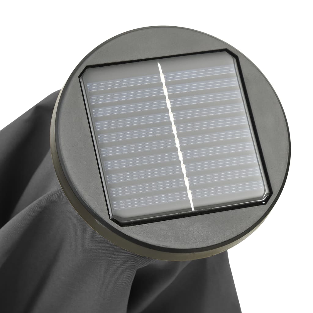 Garden parasol with LED lights anthracite aluminum 200x211 cm