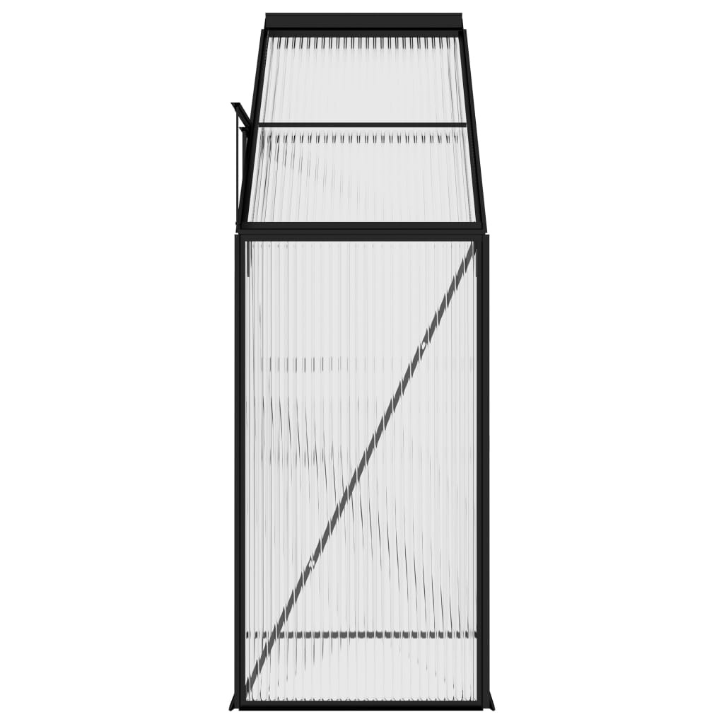 Invernadero de aluminio gris antracita 1,38 m³