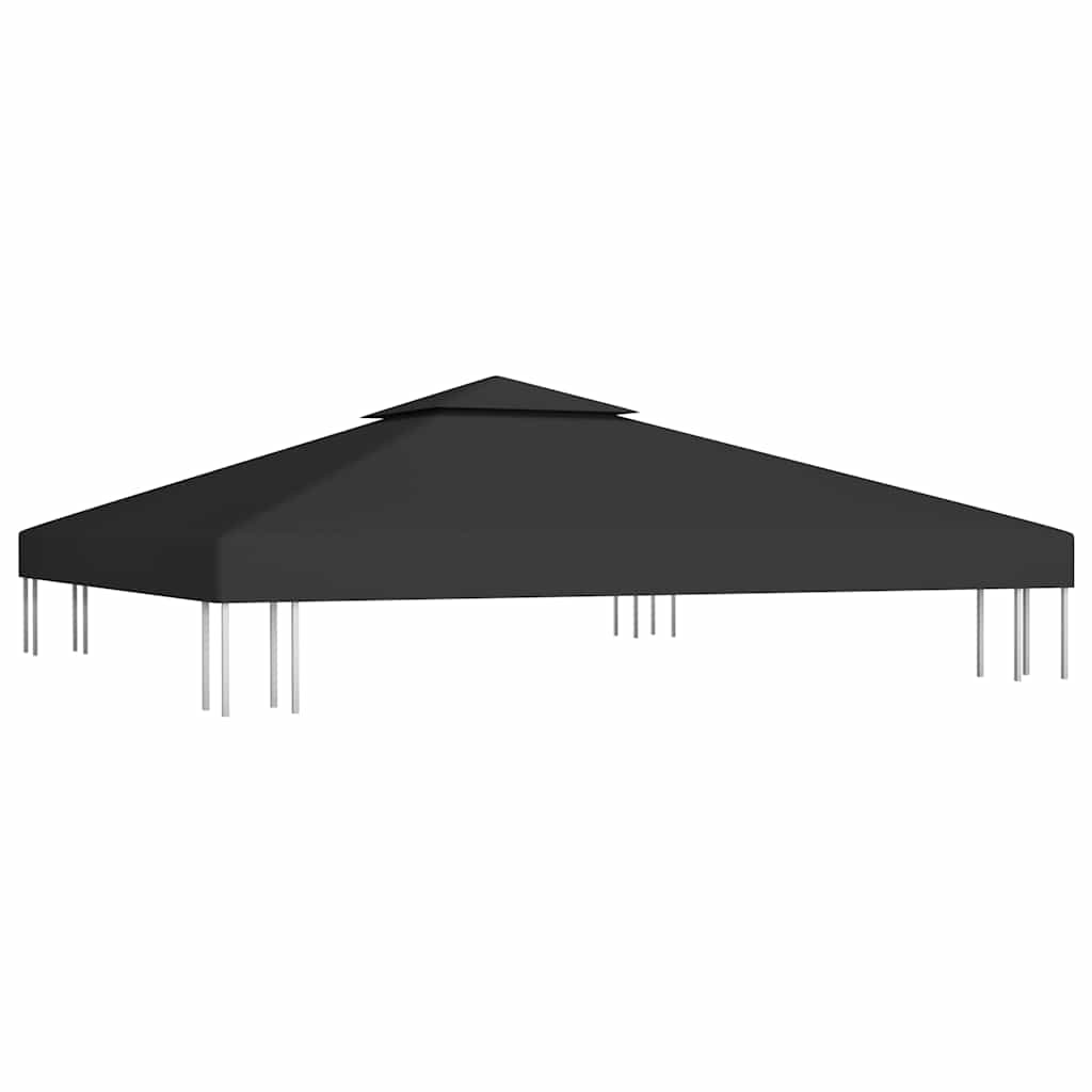 Cubierta superior de cenador 2 niveles negro 310 g/m² 3x3 m