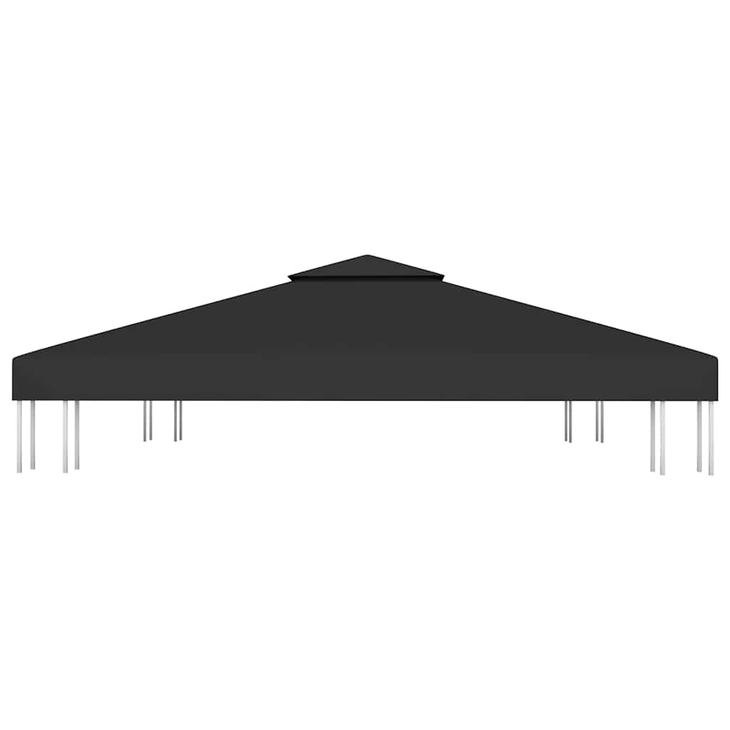 Cubierta superior de cenador 2 niveles negro 310 g/m² 3x3 m
