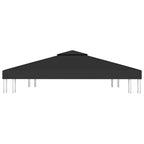Cubierta superior de cenador 2 niveles negro 310 g/m² 3x3 m