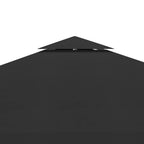 Cubierta superior de cenador 2 niveles negro 310 g/m² 3x3 m