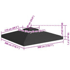 Cubierta superior de cenador 2 niveles negro 310 g/m² 3x3 m