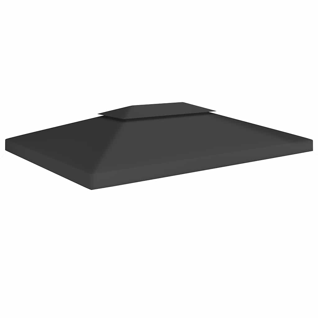 Cubierta superior de cenador 2 niveles negro 310 g/m² 3x3 m