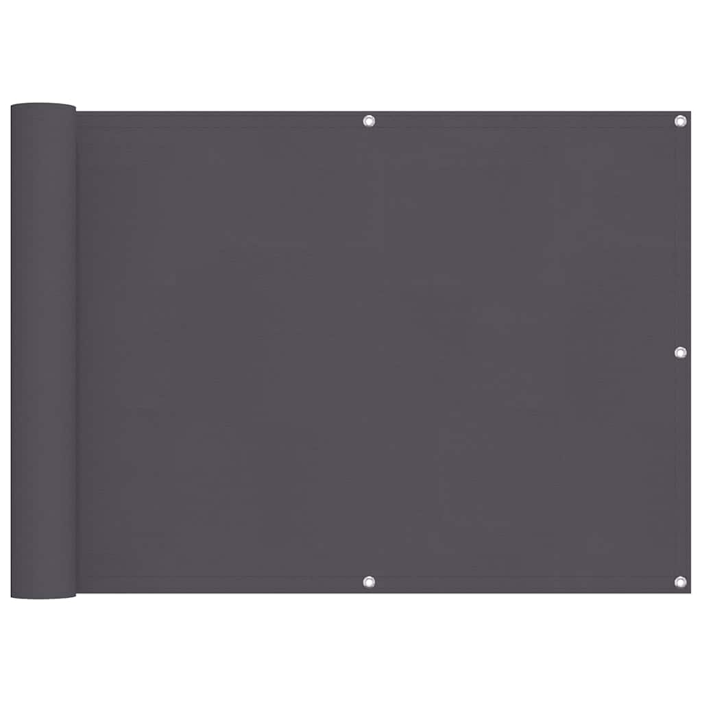 Biombo para balcón de tela oxford antracita 75x300 cm
