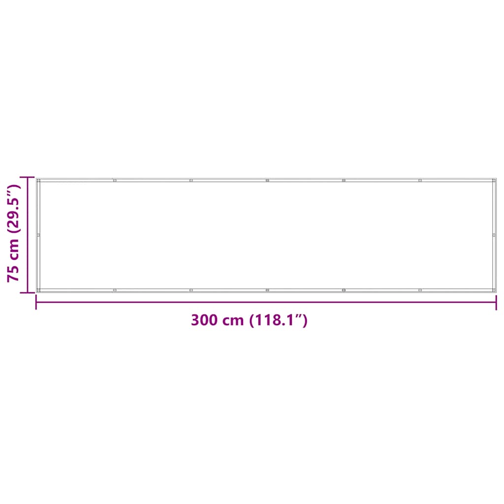 Biombo para balcón de tela oxford antracita 75x300 cm