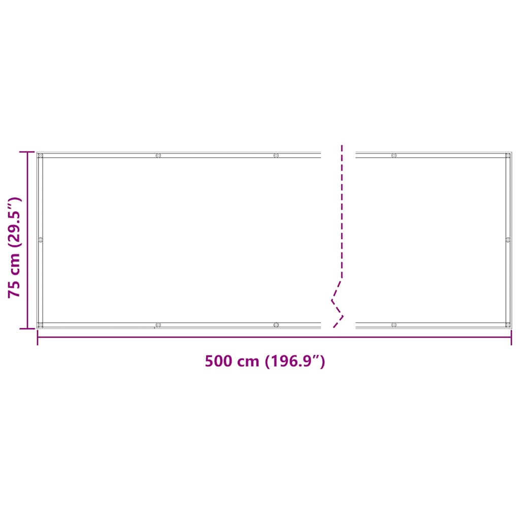 Toldo para balcón tela oxford gris antracita 75x500 cm