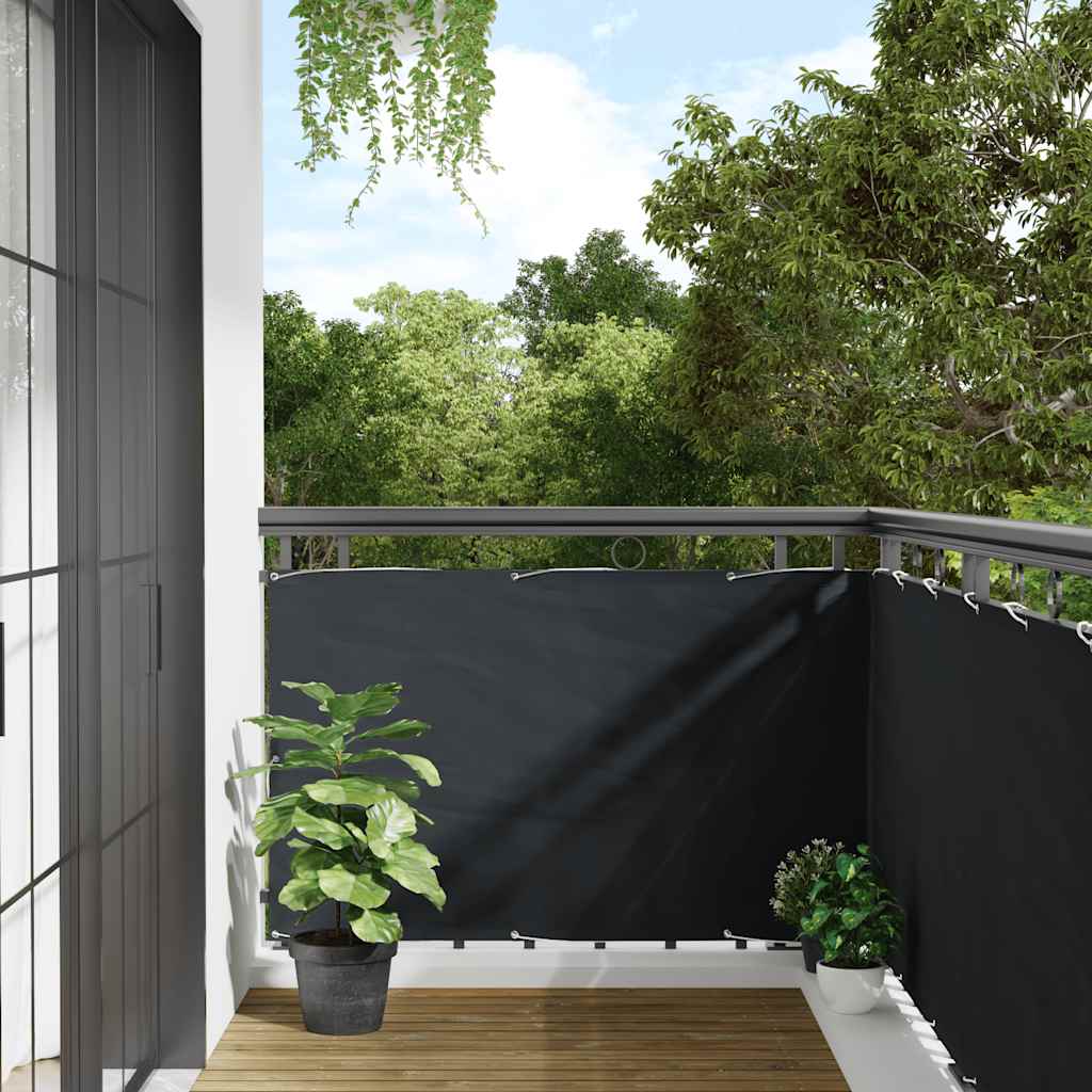 Biombo para balcón de tela oxford antracita 75x300 cm