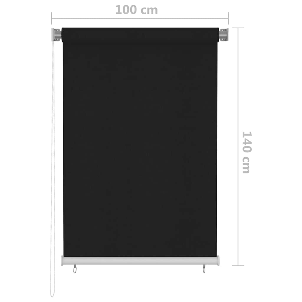 Persiana enrollable de exterior 100x140 cm negro