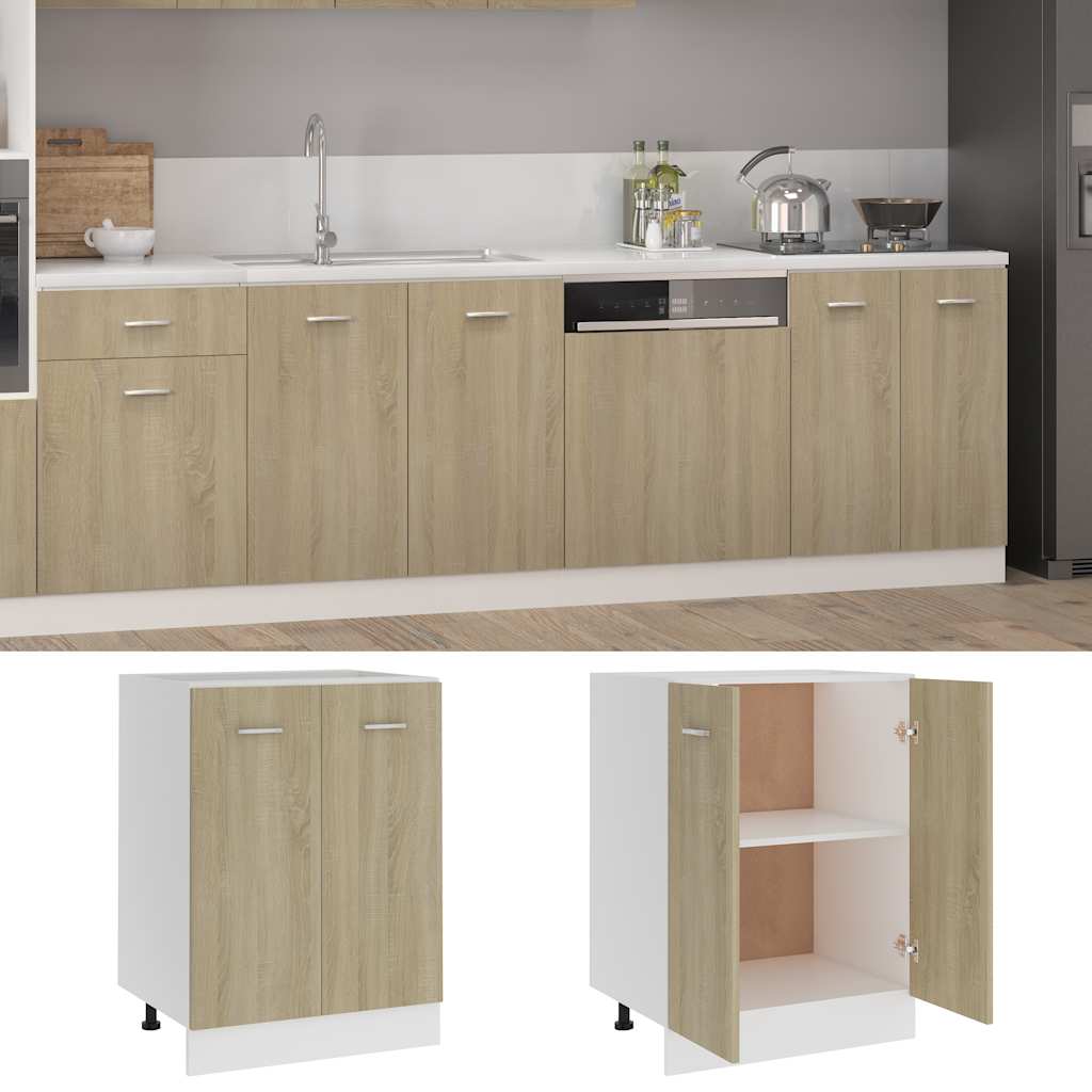 Armario bajo "Lyon" Roble Sonoma 60x46x81,5 cm Madera de ingeniería