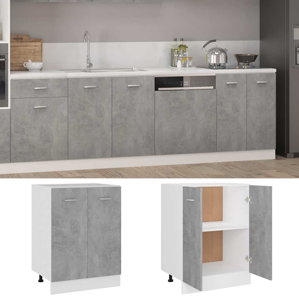 Armario bajo "Lyon" Gris Hormigón 60x46x81,5 cm Madera de ingeniería