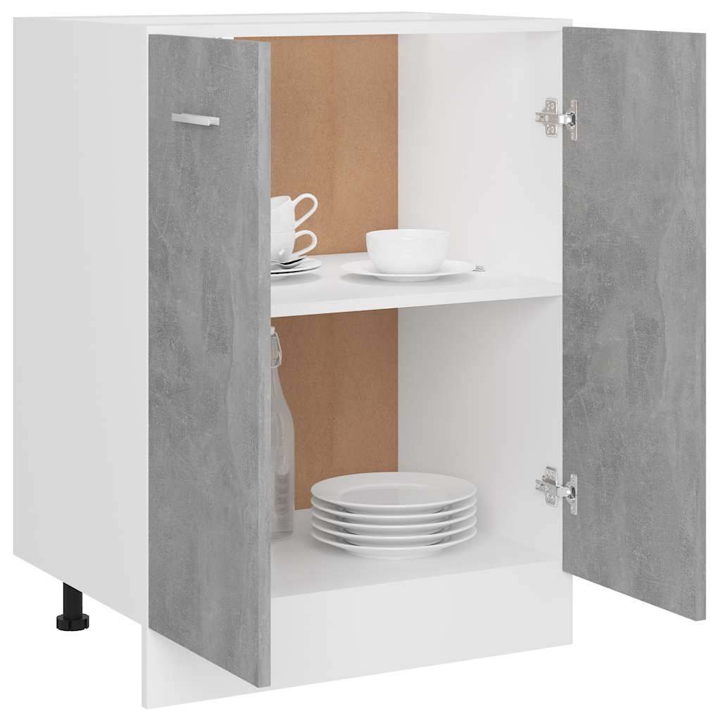 Armario bajo "Lyon" Gris Hormigón 60x46x81,5 cm Madera de ingeniería