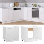 Mueble bajo fregadero "Lyon" blanco 80x46x81,5 cm madera de ingeniería