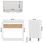 Mueble bajo fregadero "Lyon" blanco 80x46x81,5 cm madera de ingeniería