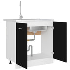 Mueble bajo fregadero "Lyon" negro 80x46x81,5 cm madera de ingeniería