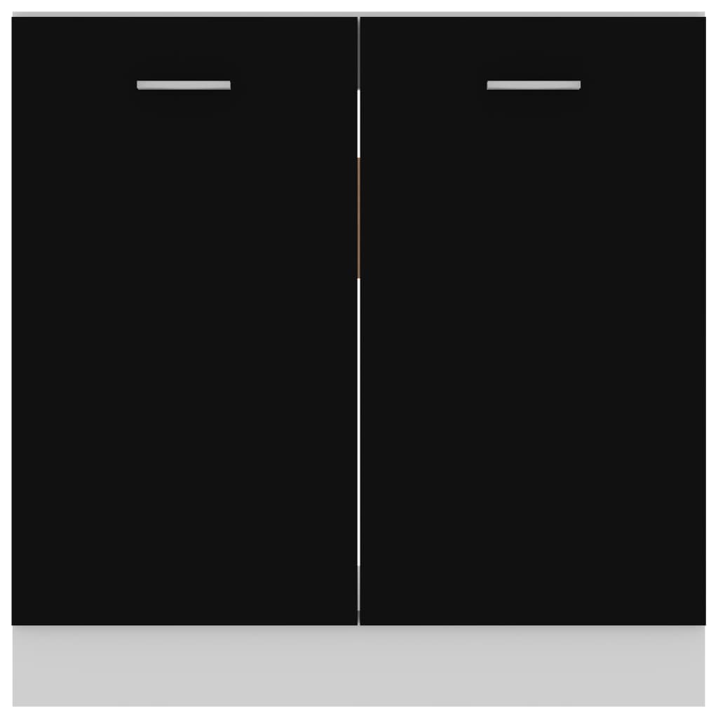 Mueble bajo fregadero "Lyon" negro 80x46x81,5 cm madera de ingeniería