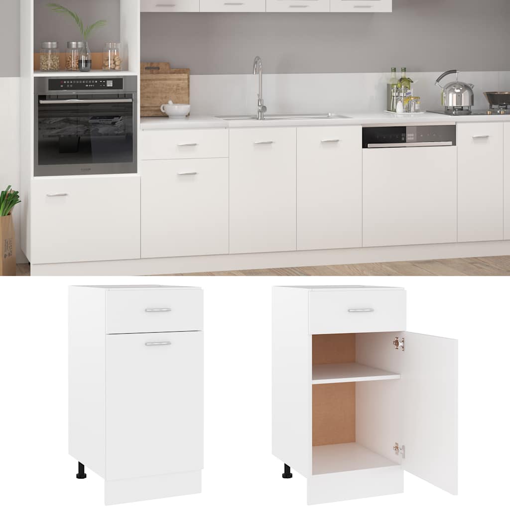 Mueble bajo con cajón "Lyon" blanco 40x46x81,5 cm madera de ingeniería