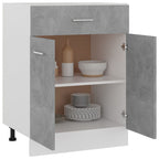 Armario bajo cajón madera ingeniería gris hormigón 60x46x81,5cm