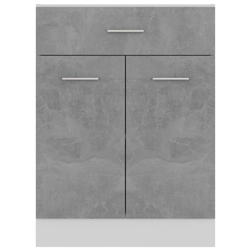 Armario bajo cajón madera ingeniería gris hormigón 60x46x81,5cm