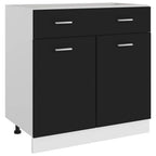 Cajón bajo "Lyon" negro, 80 x 46 x 81,5 cm, madera de ingeniería