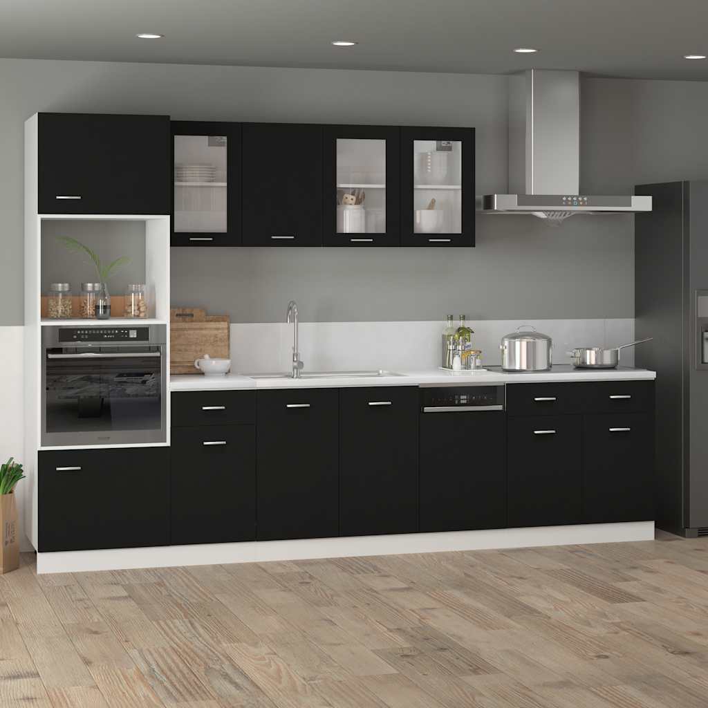Cajón bajo "Lyon" negro, 80 x 46 x 81,5 cm, madera de ingeniería