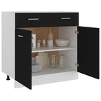 Cajón bajo "Lyon" negro, 80 x 46 x 81,5 cm, madera de ingeniería
