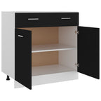 Cajón bajo "Lyon" negro, 80 x 46 x 81,5 cm, madera de ingeniería