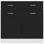 Cajón bajo "Lyon" negro, 80 x 46 x 81,5 cm, madera de ingeniería