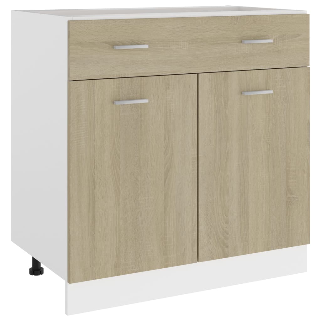 Armario bajo cajón madera ingeniería gris hormigón 60x46x81,5cm