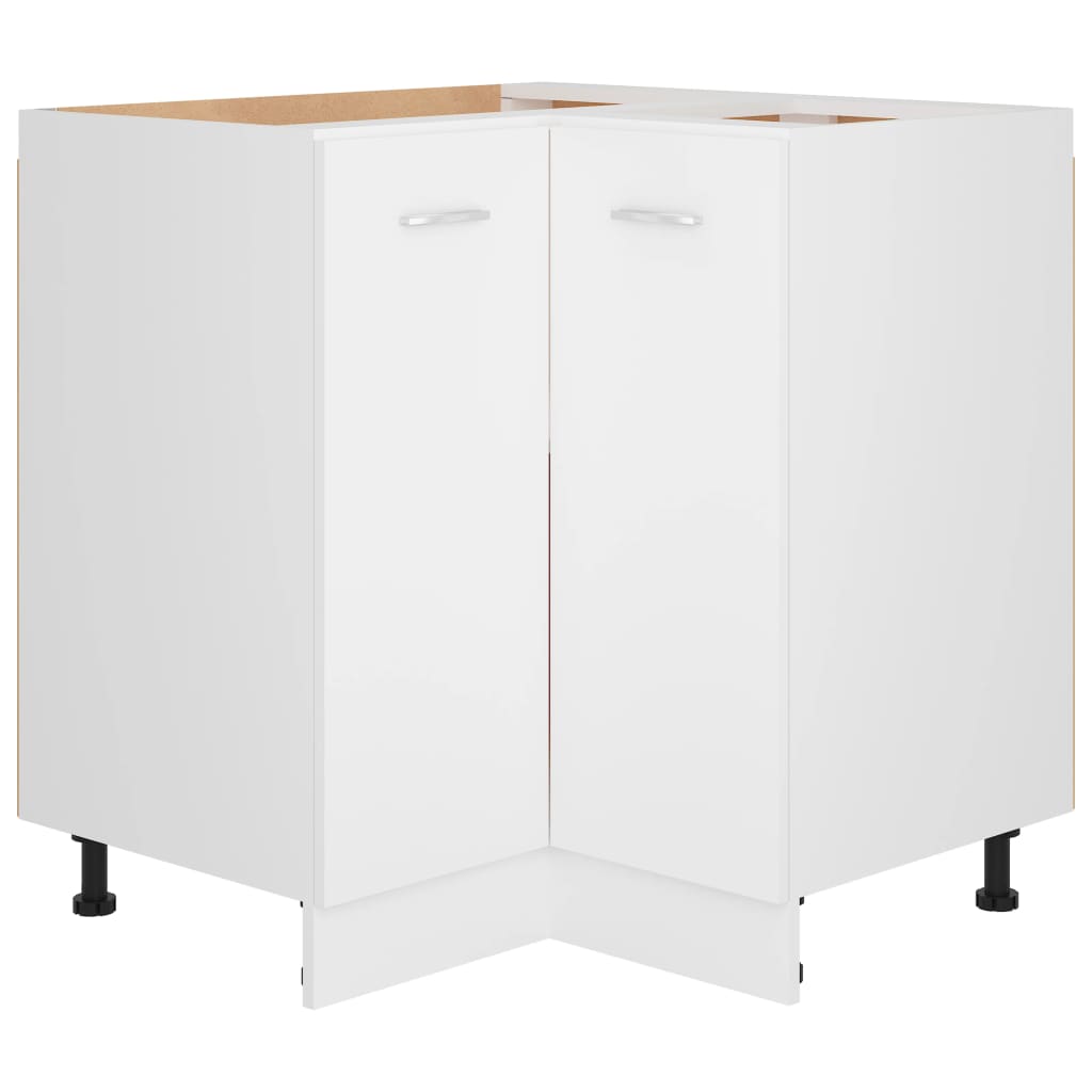 Armario esquinero bajo "Lyon" blanco, 75,5 x 75,5 x 81,5 cm, madera de ingeniería