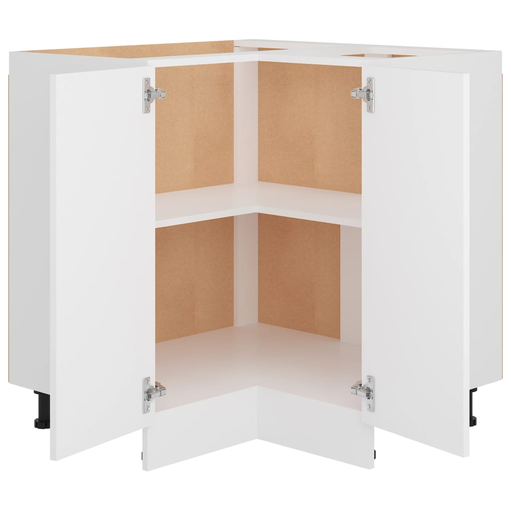 Armario esquinero bajo "Lyon" blanco, 75,5 x 75,5 x 81,5 cm, madera de ingeniería