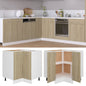 Armario esquinero bajo "Lyon" blanco brillante, 75,5 x 75,5 x 81,5 cm, madera de ingeniería