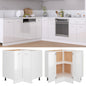 Armario esquinero bajo "Lyon" blanco brillante, 75,5 x 75,5 x 81,5 cm, madera de ingeniería