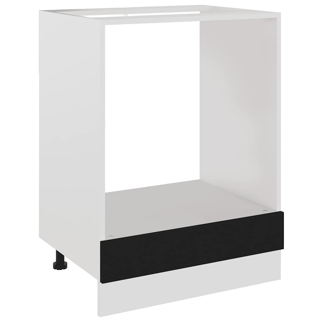 Armario para horno "Riga" negro 60x46x81,5 cm madera contrachapada