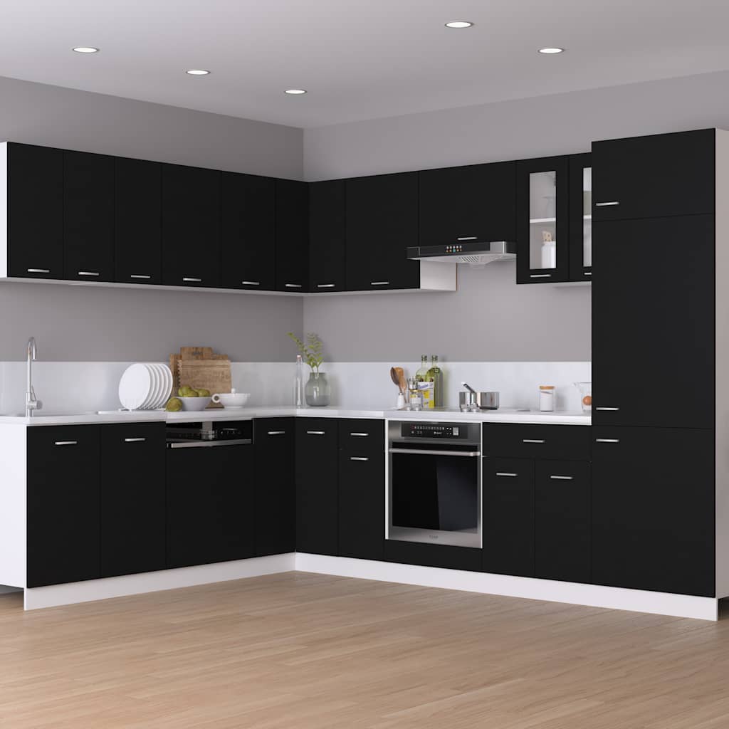 Armario para horno "Riga" negro 60x46x81,5 cm madera contrachapada