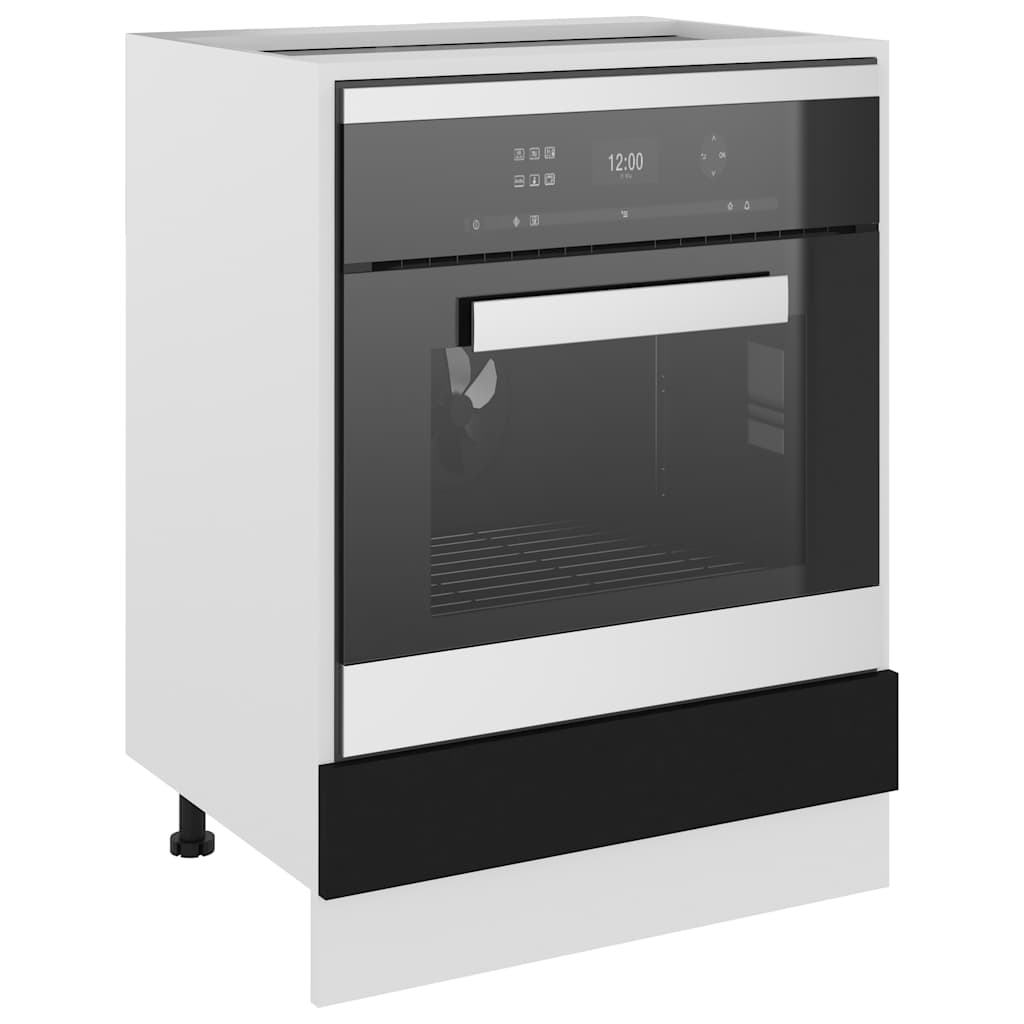 Armario para horno "Riga" negro 60x46x81,5 cm madera contrachapada