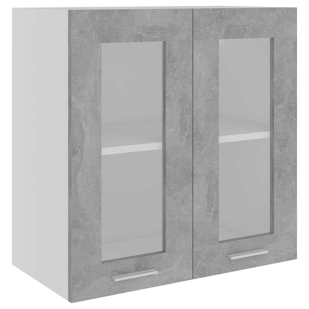 Vitrina colgante "Lyon" de, gris hormigón, 60x31x60 cm, madera de ingeniería