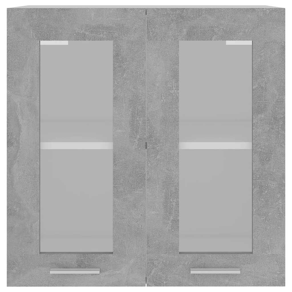 Vitrina colgante "Lyon" de, gris hormigón, 60x31x60 cm, madera de ingeniería