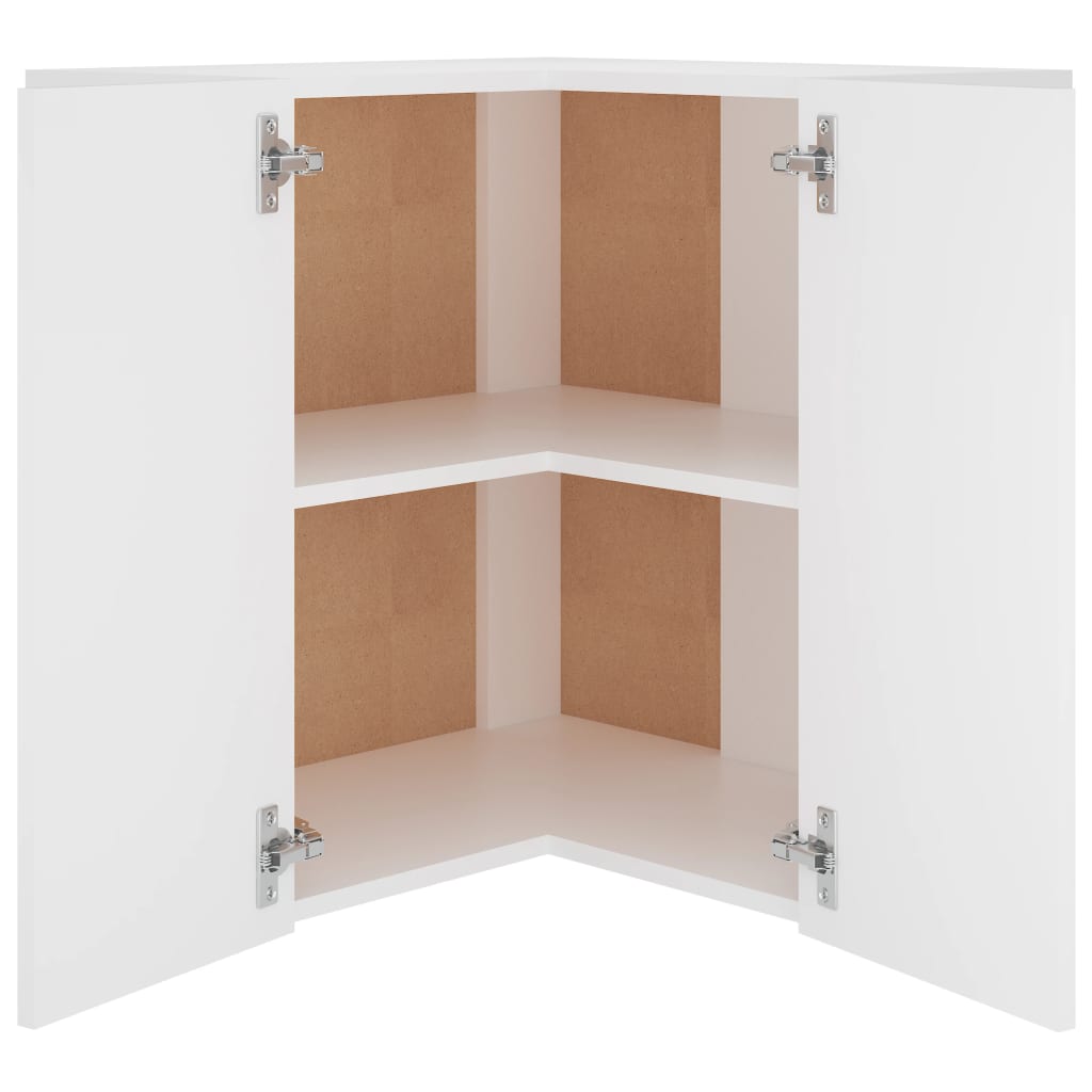 Armario esquinero colgante "Lyon" blanco 57x57x60 cm Madera de ingeniería