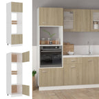 Armario de microondas contrachapada color roble 60x57x207 cm