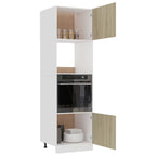 Armario de microondas contrachapada color roble 60x57x207 cm