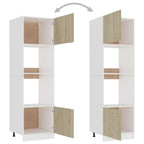 Armario de microondas contrachapada color roble 60x57x207 cm