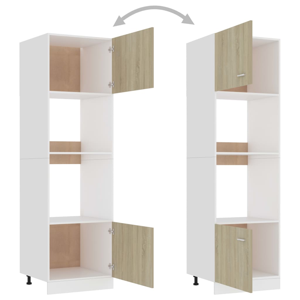 Armario de microondas contrachapada color roble 60x57x207 cm