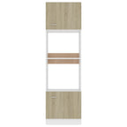 Armario de microondas contrachapada color roble 60x57x207 cm