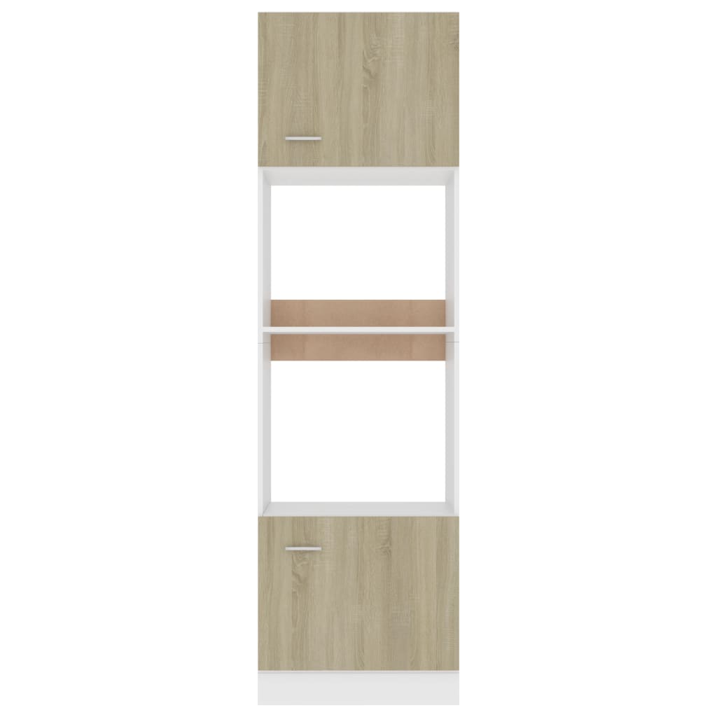 Armario de microondas contrachapada color roble 60x57x207 cm