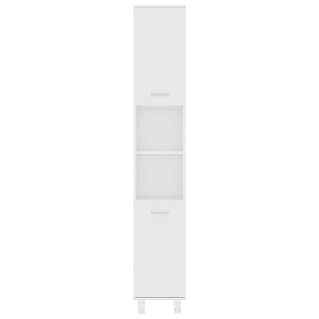Armario de baño madera contrachapada blanco 30x30x179 cm