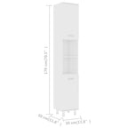Armario de baño madera contrachapada blanco 30x30x179 cm