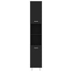 Armario de baño madera contrachapada negro 30x30x179 cm